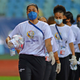 Well, here’s something you see at every soccer tourney: Masked ball girls carrying hand sanitizer.